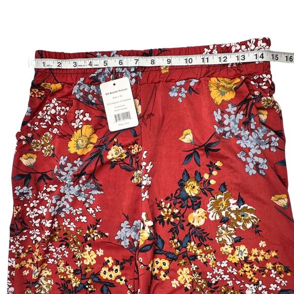 Lildy Pants Women Large Boho Festival Style Floral Casual Summer Wide Slit Leg - Picture 4 of 14